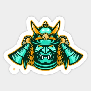 Cool Angry Samurai Warrior Helmet Sticker